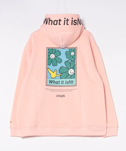 (What it isNt)ART BY MARKGONZALES(ワットイットイズント)の「【(What it isNt)ART BY MARKGONZALES / (ワットイットイズント) アートバイマークゴンザレス】リラックスフィット バックプリント 裏起毛フーディー プルオーバーパーカー ユニセックス(パーカー・メンズ・ブルー/グリーン/ピンク/ホワイト・X-LARGE/LARGE/MEDIUM)」の5枚目の写真