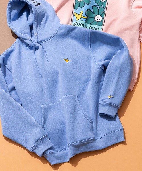 (What it isNt)ART BY MARKGONZALES(ワットイットイズント)の「【(What it isNt)ART BY MARKGONZALES / (ワットイットイズント) アートバイマークゴンザレス】リラックスフィット バックプリント 裏起毛フーディー プルオーバーパーカー ユニセックス(パーカー・メンズ・ブルー/グリーン/ピンク/ホワイト・X-LARGE/LARGE/MEDIUM)」の1枚目の写真