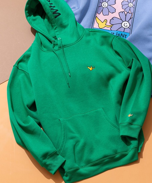 (What it isNt)ART BY MARKGONZALES(ワットイットイズント)の「【(What it isNt)ART BY MARKGONZALES / (ワットイットイズント) アートバイマークゴンザレス】リラックスフィット バックプリント 裏起毛フーディー プルオーバーパーカー ユニセックス(パーカー・メンズ・ブルー/グリーン/ピンク/ホワイト・X-LARGE/LARGE/MEDIUM)」の3枚目の写真