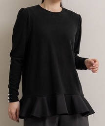 sono ソーノ　カットソー　ブラック　ペプラム Sono｜ソーノのTシャツ/カットソー（ブラック/黒色系）通販