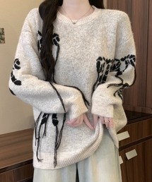 リボンデザインゆったりニット