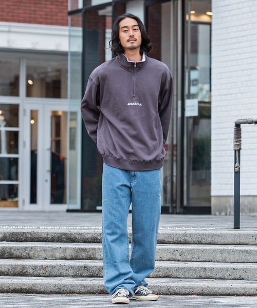 Dickies(ディッキーズ)の「『Dickies/ディッキーズ』裏起毛ハーフZIP 長袖PO(スウェット・メンズ・チャコールグレー/アッシュグレー/ブラック・LL/M/L)」の4枚目の写真