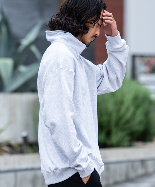 Dickies(ディッキーズ)の「『Dickies/ディッキーズ』裏起毛ハーフZIP 長袖PO(スウェット・メンズ・チャコールグレー/アッシュグレー/ブラック・LL/M/L)」の6枚目の写真