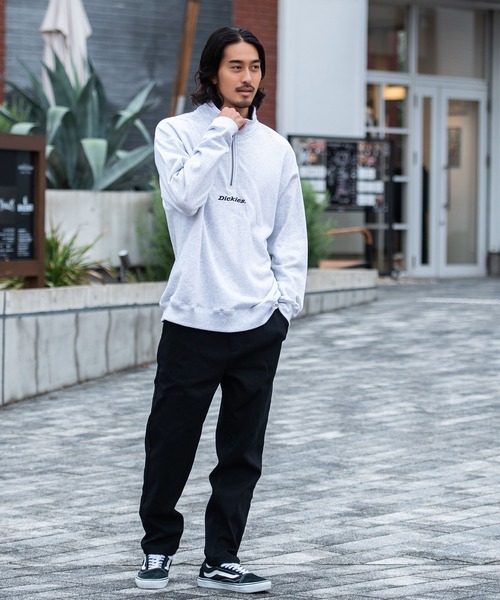 Dickies(ディッキーズ)の「『Dickies/ディッキーズ』裏起毛ハーフZIP 長袖PO(スウェット・メンズ・チャコールグレー/アッシュグレー/ブラック・LL/M/L)」の8枚目の写真