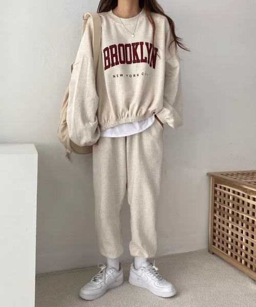 NEW GENTLEMAN(ニュージェントルマン)の「【2点SET】BROOKLYN セットアップ トレーナー&パンツ(スウェット・レディース・ライトグレー/グリーン/ブラック/グレー・M/L/XL)」の16枚目の写真