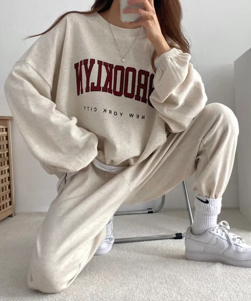 NEW GENTLEMAN(ニュージェントルマン)の「【2点SET】BROOKLYN セットアップ トレーナー&パンツ(スウェット・レディース・ライトグレー/グリーン/ブラック/グレー・M/L/XL)」の15枚目の写真