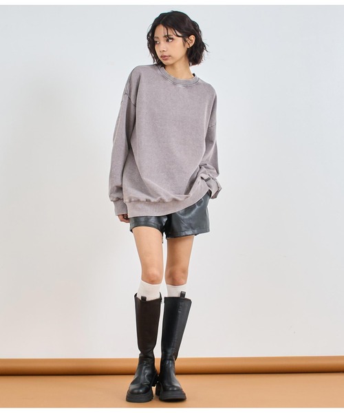 ANAP（アナップ）の「ピグメントオーバーサイズトップス（スウェット・レディース・ピンク/グレー/ベージュ/ブラック・FREE）」の22枚目の写真