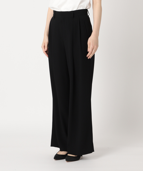 Spick & Span（スピックアンドスパン）の「《追加》シルキードレープ2タックワイドパンツ（スラックス・レディース・チャコールグレー/ブラック・34/36/38/40）」の16枚目の写真