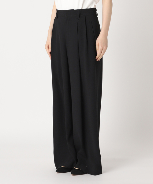 Spick & Span（スピックアンドスパン）の「《追加》シルキードレープ2タックワイドパンツ（スラックス・レディース・チャコールグレー/ブラック・34/36/38/40）」の9枚目の写真