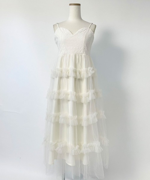 DearMyLoveRose(ディアマイラブローズ)の「チュールフリルドールティアートキャミワンピース(ワンピース・レディース・スモークピンク/ブラック/グレー/オフホワイト・MEDIUM/LARGE/LL/3L)」の14枚目の写真