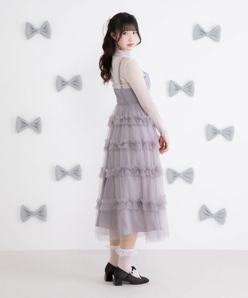 チュールフリルドールティアートキャミワンピース（ワンピース
