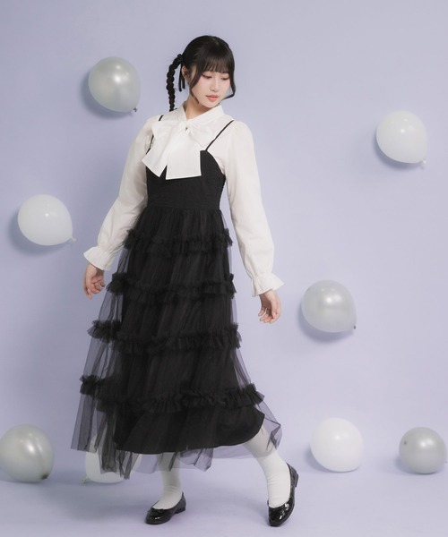 チュールフリルドールティアートキャミワンピース（ワンピース