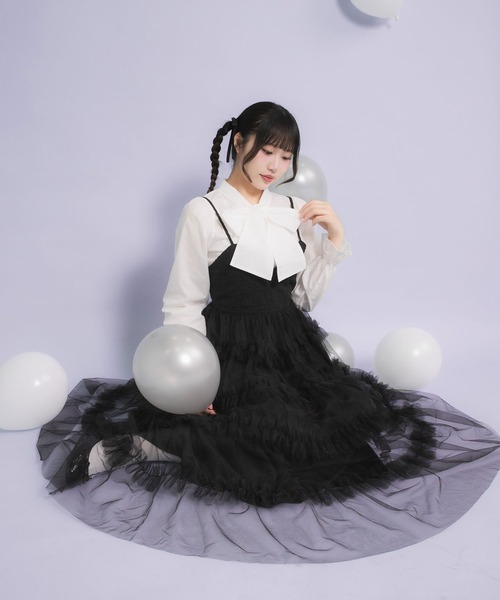 チュールフリルドールティアートキャミワンピース（ワンピース