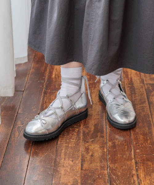 niko and...（ニコアンド）の「オリジナルギリーロングレースシューズ（バレエシューズ・レディース・グレー/ブラック・LARGE/MEDIUM）」の14枚目の写真