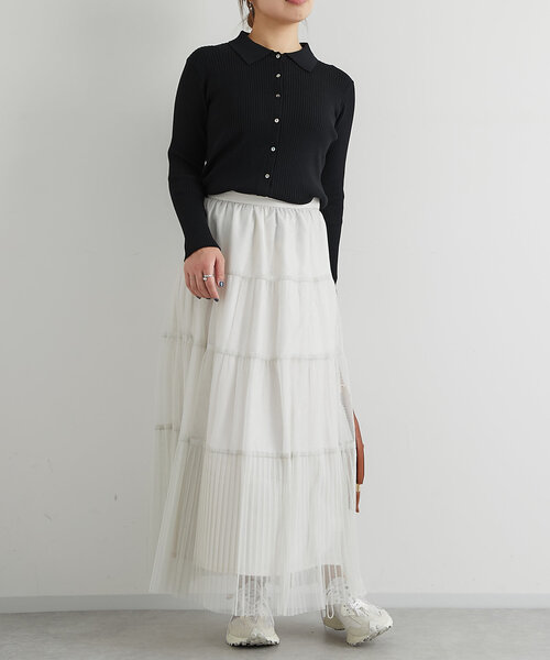 un dix cors（アンディコール）の「襟付きリブカーディガン（カーディガン/ボレロ・レディース・レッド/グレー/ブラック・FREE）」の9枚目の写真