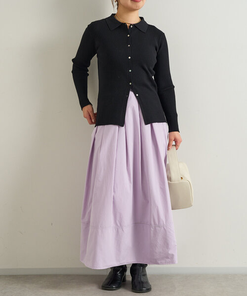 un dix cors（アンディコール）の「襟付きリブカーディガン（カーディガン/ボレロ・レディース・レッド/グレー/ブラック・FREE）」の13枚目の写真