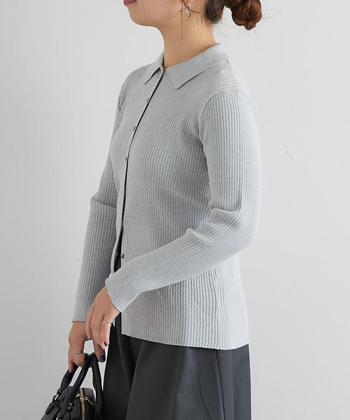 un dix cors（アンディコール）の「襟付きリブカーディガン（カーディガン/ボレロ・レディース・レッド/グレー/ブラック・FREE）」の18枚目の写真