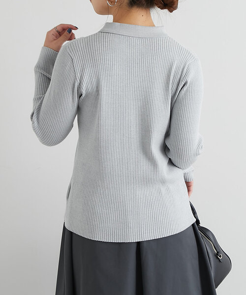 un dix cors（アンディコール）の「襟付きリブカーディガン（カーディガン/ボレロ・レディース・レッド/グレー/ブラック・FREE）」の19枚目の写真