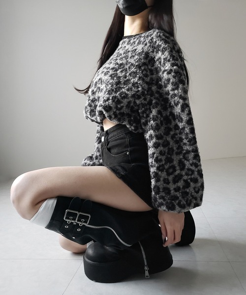 2WAY 】レオパードショートボアプルオーバー ／ 2WAY reopard short