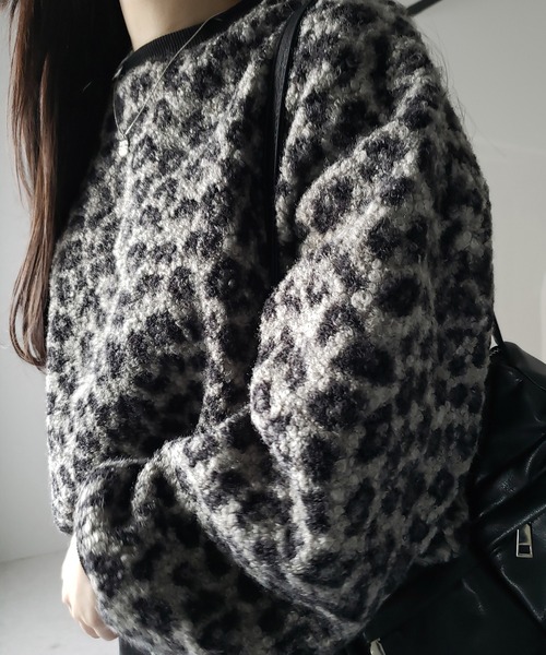 me+em select（ミームセレクト）の「※※【 ２WAY 】レオパードショートボアプルオーバー ／ 2WAY reopard short boa pullover（その他トップス・レディース・ブラック/ブラウン・FREE）」の9枚目の写真