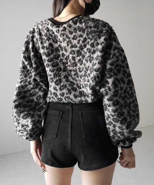me+em select（ミームセレクト）の「※※【 ２WAY 】レオパードショートボアプルオーバー ／ 2WAY reopard short boa pullover（その他トップス・レディース・ブラック/ブラウン・FREE）」の20枚目の写真