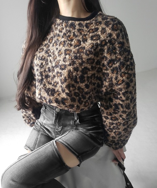 2WAY 】レオパードショートボアプルオーバー ／ 2WAY reopard short