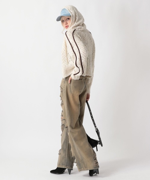 FOREVER 21（フォーエバー トゥエンティーワン）の「【2025SS】オーバーダイスーパーダメージデニム（デニムパンツ・レディース・ブルー・MEDIUM/LARGE）」の4枚目の写真