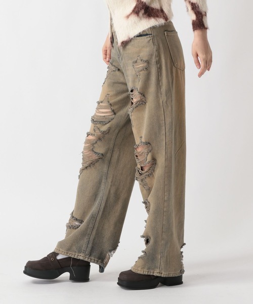 FOREVER 21（フォーエバー トゥエンティーワン）の「【2025SS】オーバーダイスーパーダメージデニム（デニムパンツ・レディース・ブルー・MEDIUM/LARGE）」の8枚目の写真