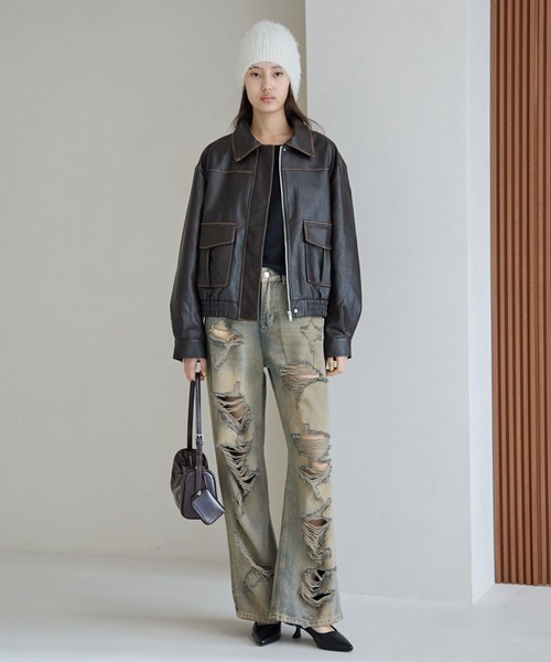 FOREVER 21（フォーエバー トゥエンティーワン）の「【2025SS】オーバーダイスーパーダメージデニム（デニムパンツ・レディース・ブルー・MEDIUM/LARGE）」の19枚目の写真