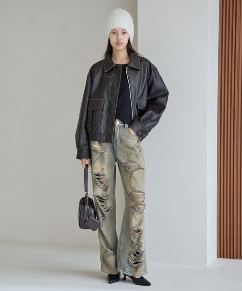 FOREVER 21（フォーエバー トゥエンティーワン）の「【2025SS】オーバーダイスーパーダメージデニム（デニムパンツ・レディース・ブルー・MEDIUM/LARGE）」の20枚目の写真