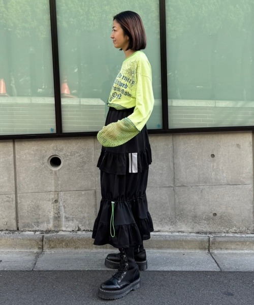 スカート Candy Stripper FRILL MESH JERSEY SKIRT FRILL MESH JERSEY SKIRT | Candy Stripper（キャンディ