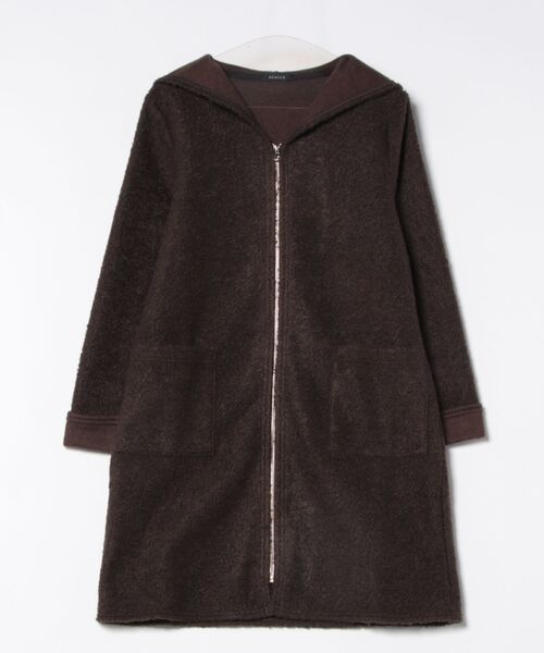 BELLUNA PLUS(ベルーナ)の「ボア素材フードデザインコート(その他アウター・レディース・アイボリー/モカ・MEDIUM/LARGE/X-LARGE)」の2枚目の写真