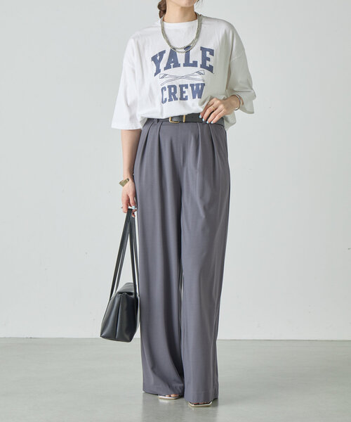 SHENERY（シーナリー）の「【GOOD ROCK SPEED】college Tee（Tシャツ/カットソー・レディース・ホワイト/チャコールグレー・FREE）」の4枚目の写真