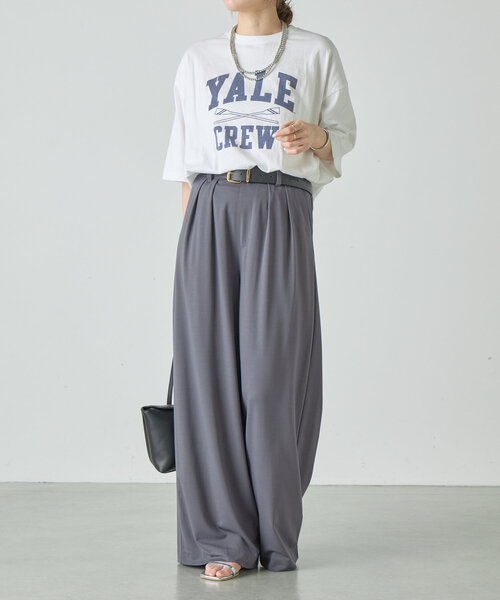 SHENERY（シーナリー）の「【GOOD ROCK SPEED】college Tee（Tシャツ/カットソー・レディース・ホワイト/チャコールグレー・FREE）」の5枚目の写真