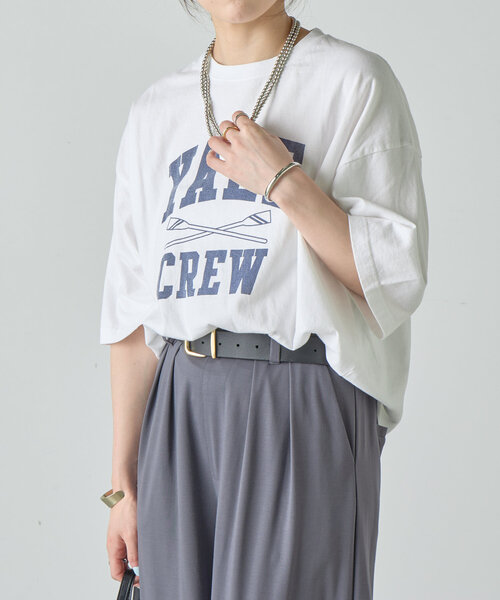 SHENERY（シーナリー）の「【GOOD ROCK SPEED】college Tee（Tシャツ/カットソー・レディース・ホワイト/チャコールグレー・FREE）」の14枚目の写真