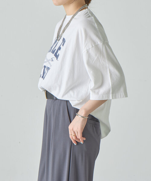 SHENERY（シーナリー）の「【GOOD ROCK SPEED】college Tee（Tシャツ/カットソー・レディース・ホワイト/チャコールグレー・FREE）」の15枚目の写真