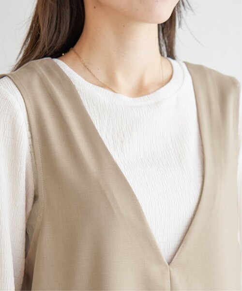 ikka（イッカ）の「【2点セット】ジャンパースカートセット（ジャンパースカート・レディース・ベージュ/ブラック・M/L/S）」の10枚目の写真