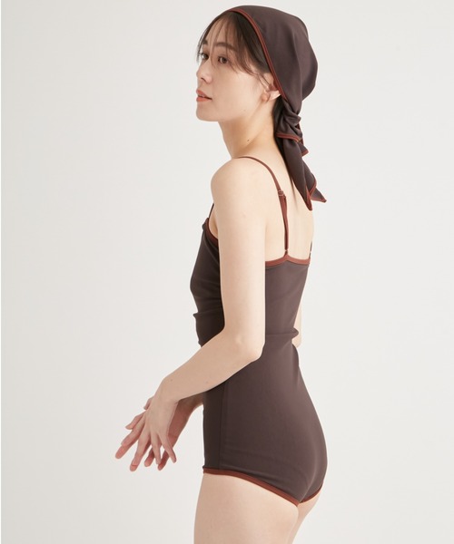 emmi(エミ)の「スカーフ付きスイムウェア(水着・レディース・キャメル/ダークブラウン・0/1)」の10枚目の写真