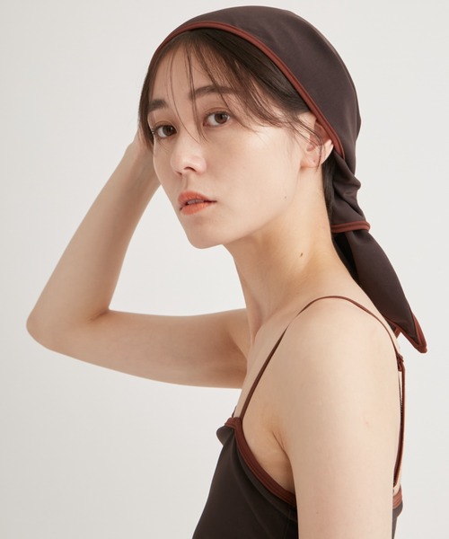 emmi(エミ)の「スカーフ付きスイムウェア(水着・レディース・キャメル/ダークブラウン・0/1)」の13枚目の写真