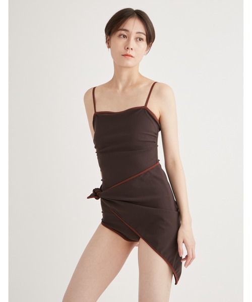 emmi(エミ)の「スカーフ付きスイムウェア(水着・レディース・キャメル/ダークブラウン・0/1)」の9枚目の写真