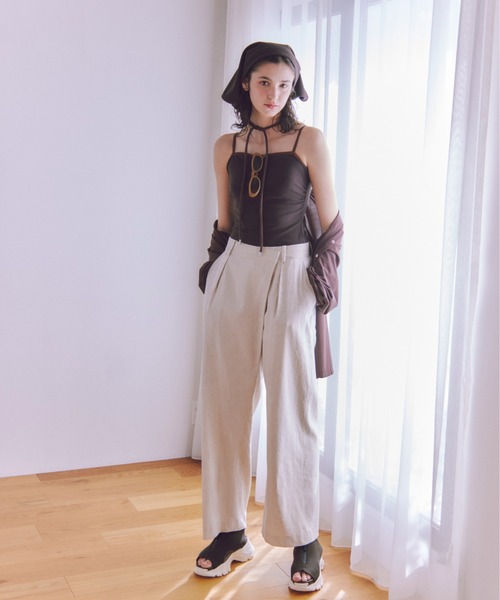 emmi(エミ)の「スカーフ付きスイムウェア(水着・レディース・キャメル/ダークブラウン・0/1)」の7枚目の写真