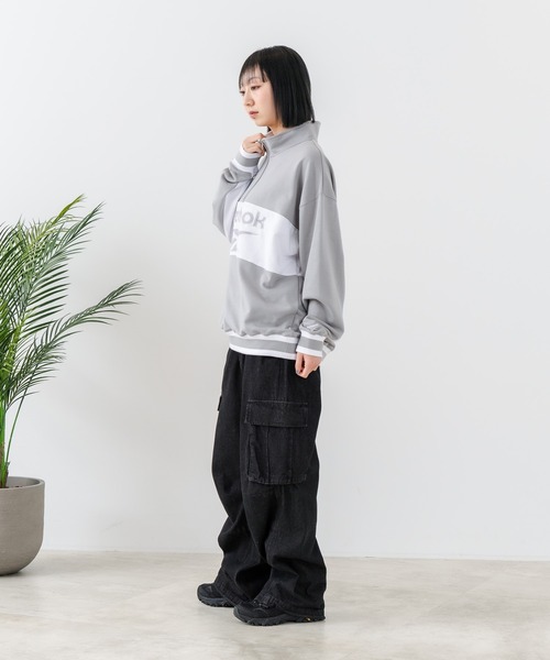 UNIIT（ユニット）の「【Reebok/リーボック】裏毛 ロゴ 切替リブライン ハーフジッププルオーバー スウェット（スウェット・メンズ・ブラック/ダークブルー/グレー・MEDIUM/LARGE/X-LARGE）」の16枚目の写真