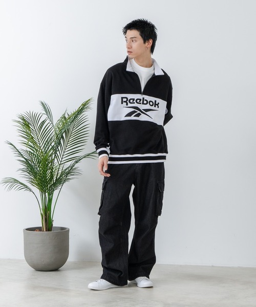 UNIIT（ユニット）の「【Reebok/リーボック】裏毛 ロゴ 切替リブライン ハーフジッププルオーバー スウェット（スウェット・メンズ・ブラック/ダークブルー/グレー・MEDIUM/LARGE/X-LARGE）」の11枚目の写真
