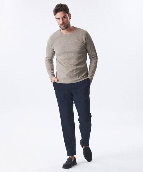 EPOCA UOMO(エポカウォモ)の「*Safari5月号掲載*ウェーブワッフルパンツ(その他パンツ・メンズ・ライトグレー/ダークネイビー/ブラック・48/46)」の12枚目の写真