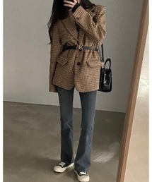 SALTMINT（ソルトミント）の「《韓国ファッション》ウールライクチェックジャケット（テーラードジャケット）」