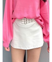 GYDA | フェイクレザーベルトスカートライクショートパンツ(スカート)