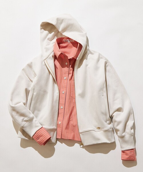 23区 L(ニジュウサンクオオキイサイズ)の「【洗える】CANCLINI クロップド テントライン シャツ(シャツ/ブラウス・レディース・ホワイト系/オレンジ系1/スカイブルー系1/スカイブルー系/ホワイト系1・44/48)」の16枚目の写真