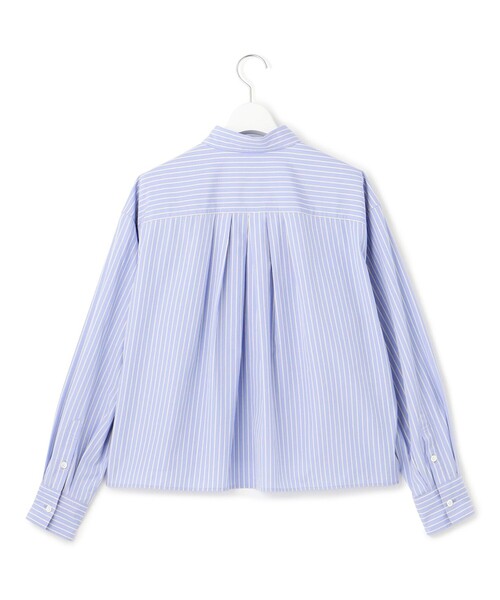 23区 L(ニジュウサンクオオキイサイズ)の「【洗える】CANCLINI クロップド テントライン シャツ(シャツ/ブラウス・レディース・ホワイト系/オレンジ系1/スカイブルー系1/スカイブルー系/ホワイト系1・44/48)」の12枚目の写真