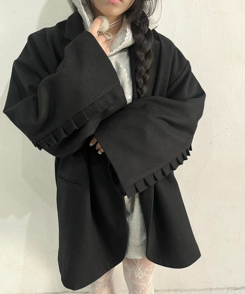 FRILL SLEEVE COAT/フリルスリーブコート（ステンカラーコート