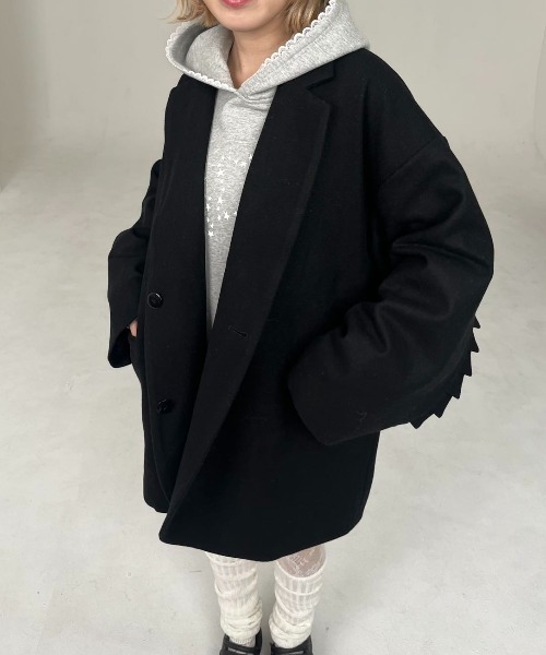 UNTITLED ステンカラーフリルスリーブコート FRILL SLEEVE COAT/フリルスリーブコート（ステンカラーコート